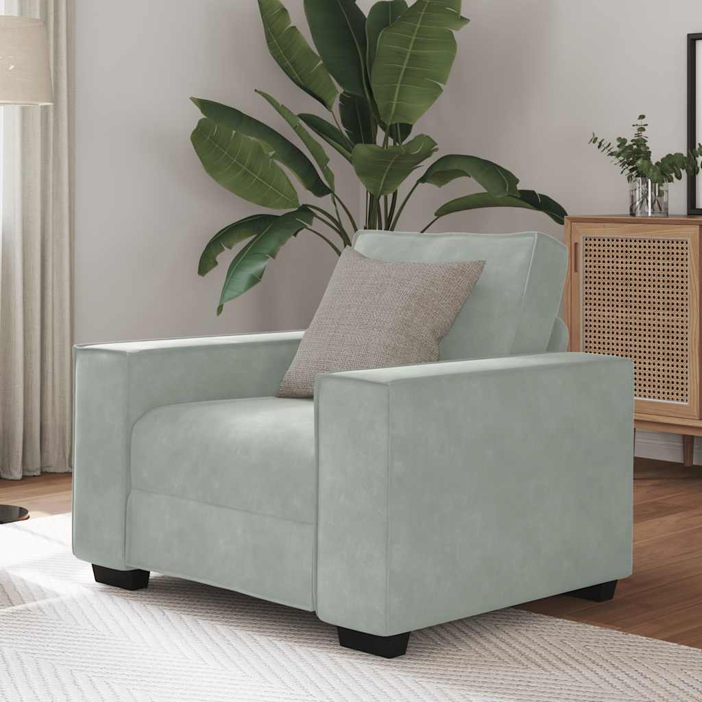 Fauteuil Gris clair 60 cm Velours - XIOS