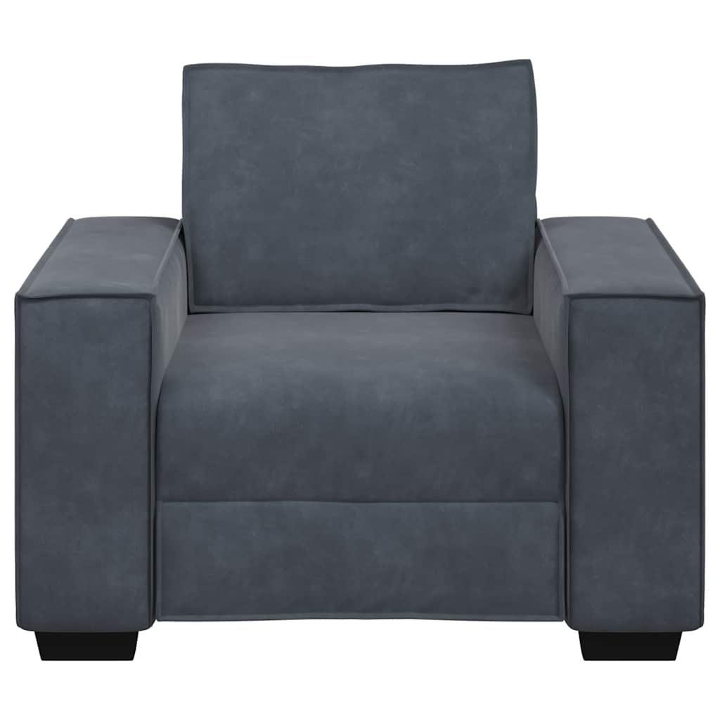 Fauteuil gris foncé 60 cm velours - XIOS