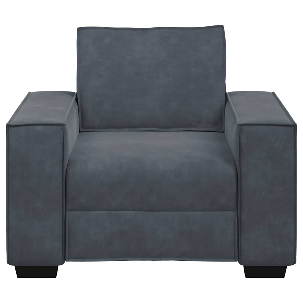 Fauteuil gris foncé 100x78x84 cm velours