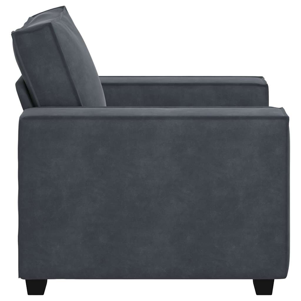 Fauteuil gris foncé 60 cm velours - XIOS
