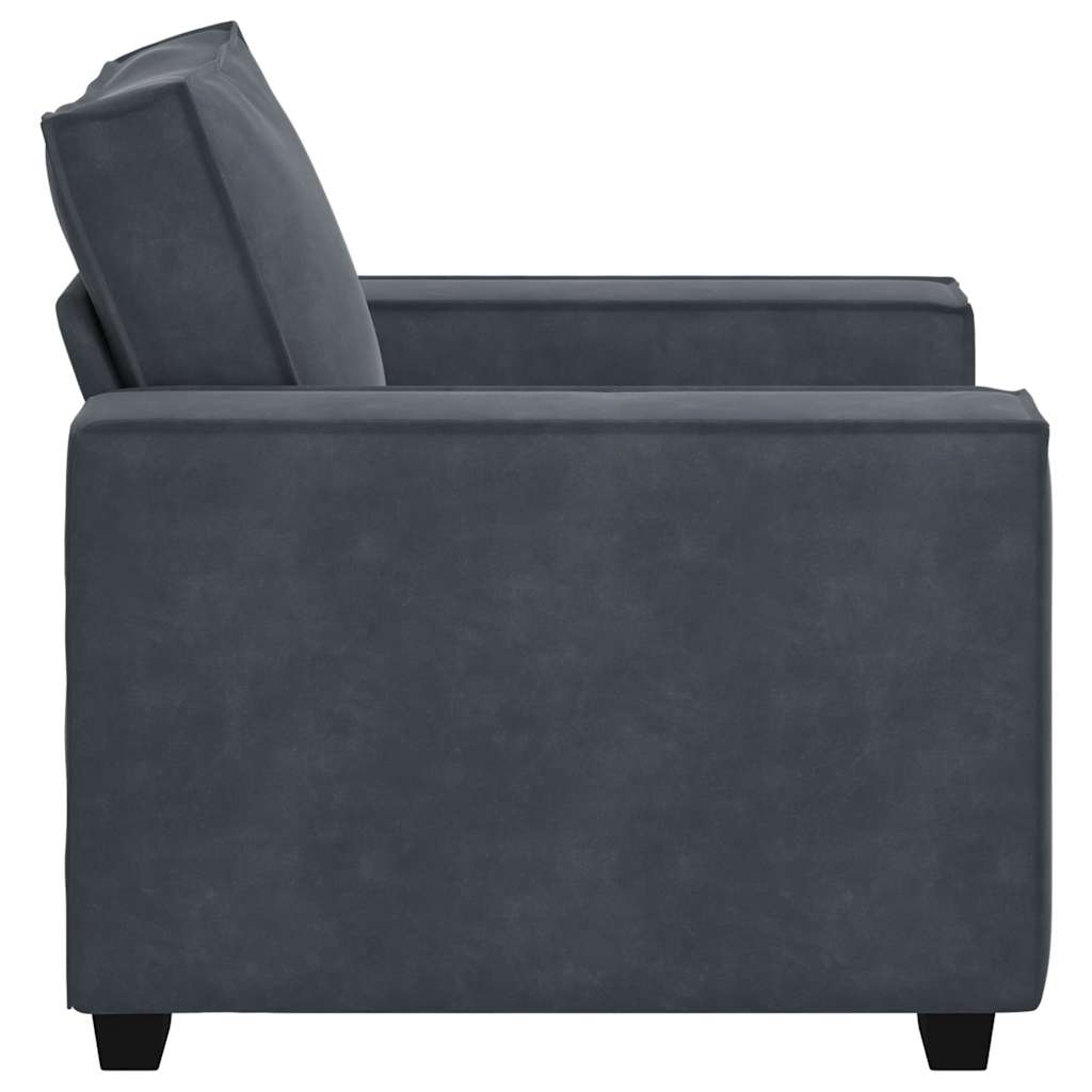 Fauteuil gris foncé 100x78x84 cm velours