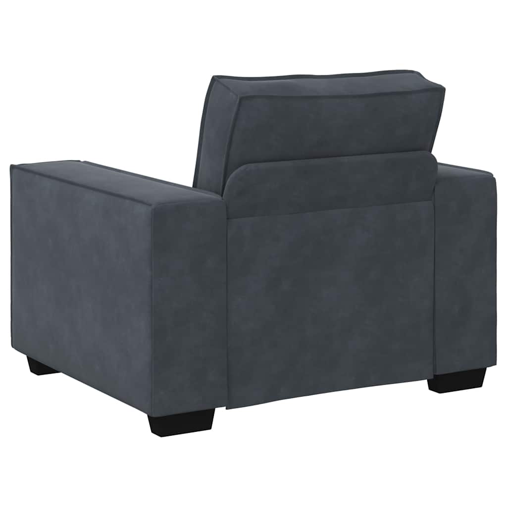 Fauteuil gris foncé 60 cm velours - XIOS