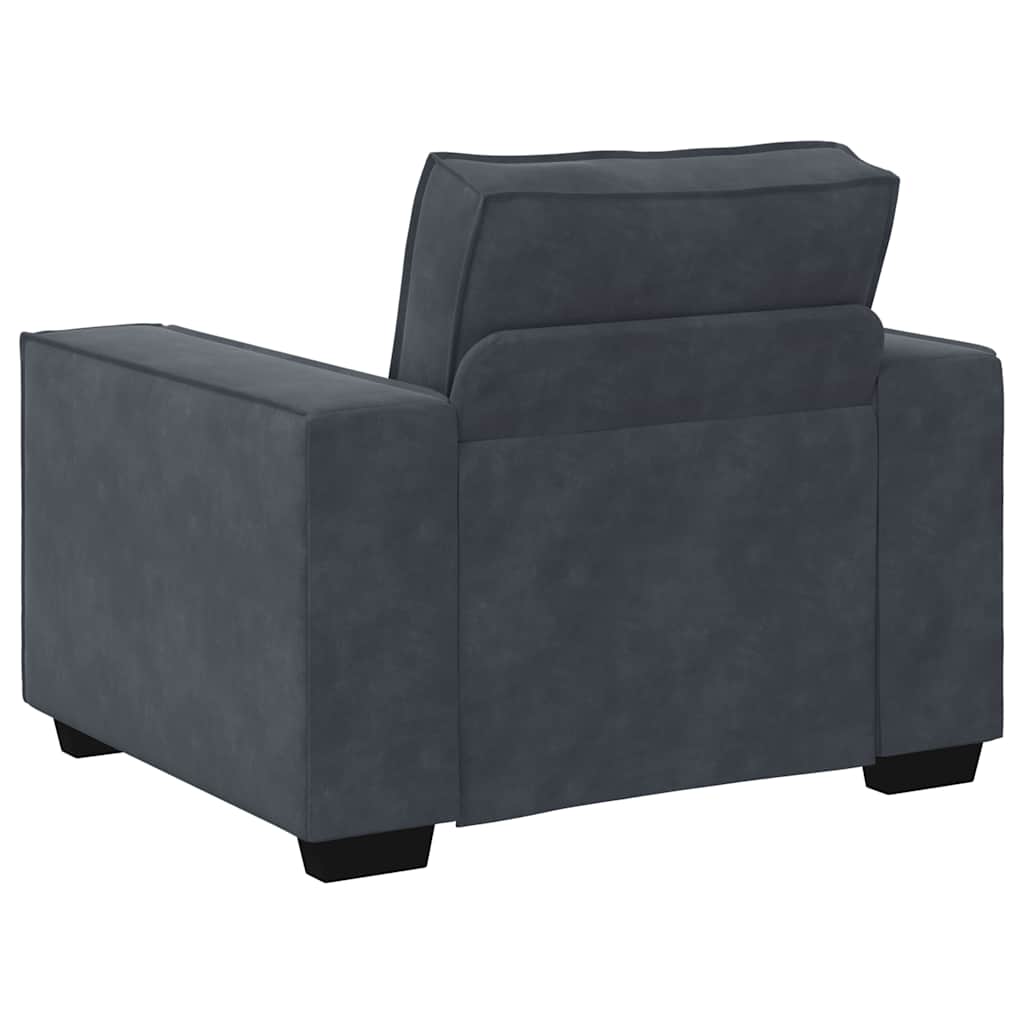 Fauteuil gris foncé 100x78x84 cm velours