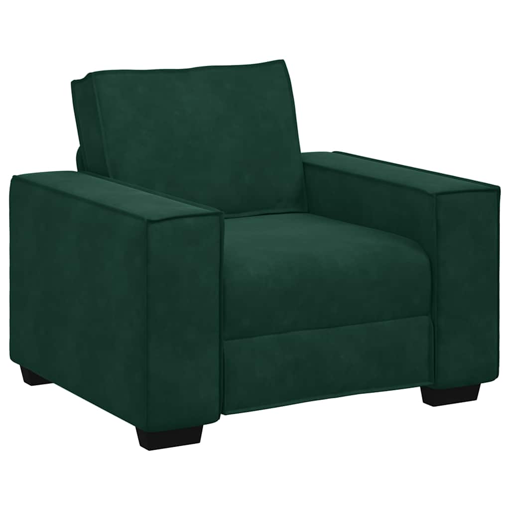 Fauteuil canapé vert foncé 100x78x84 cm velours - XIOS