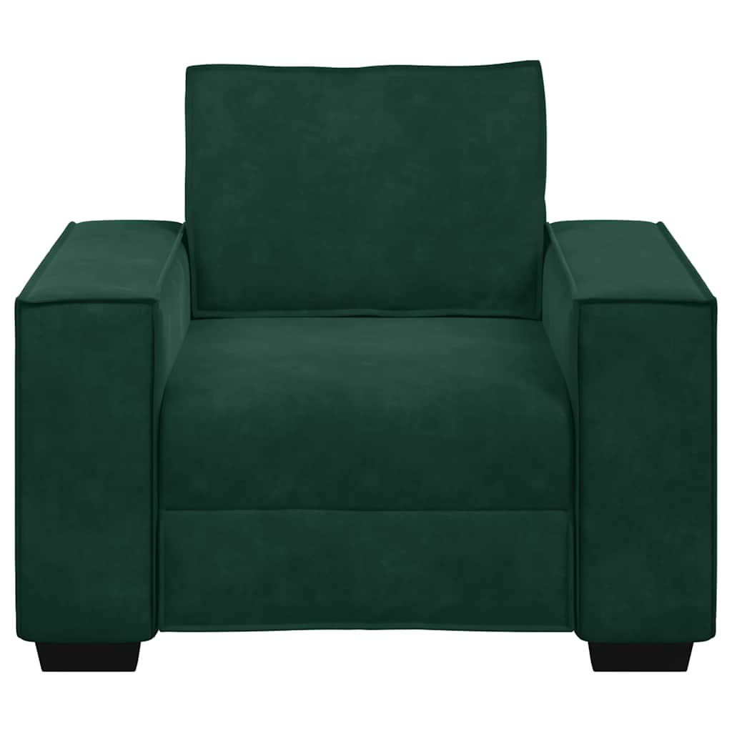 Fauteuil canapé vert foncé 100x78x84 cm velours - XIOS