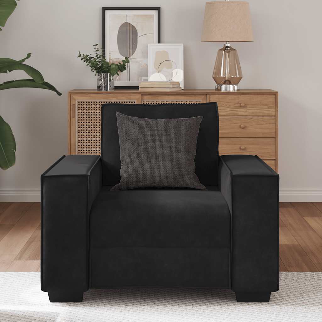 Fauteuil noir 60 cm velours - XIOS