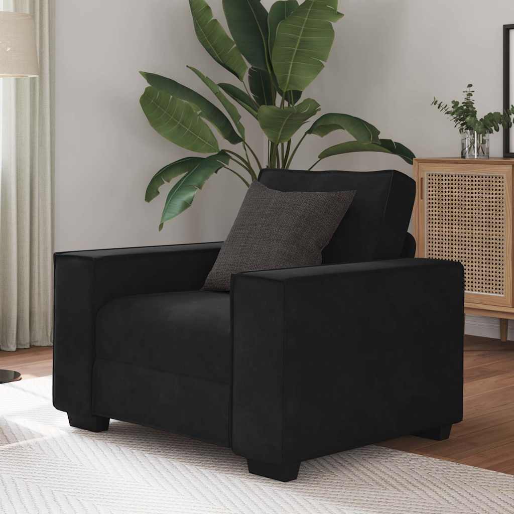 Fauteuil noir 60 cm velours - XIOS