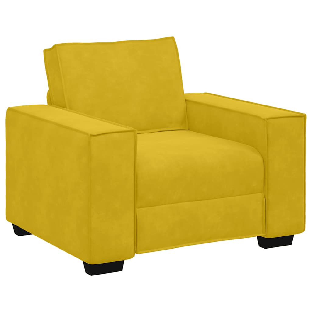 Fauteuil canapé jaune 100x78x84 cm velours - XIOS