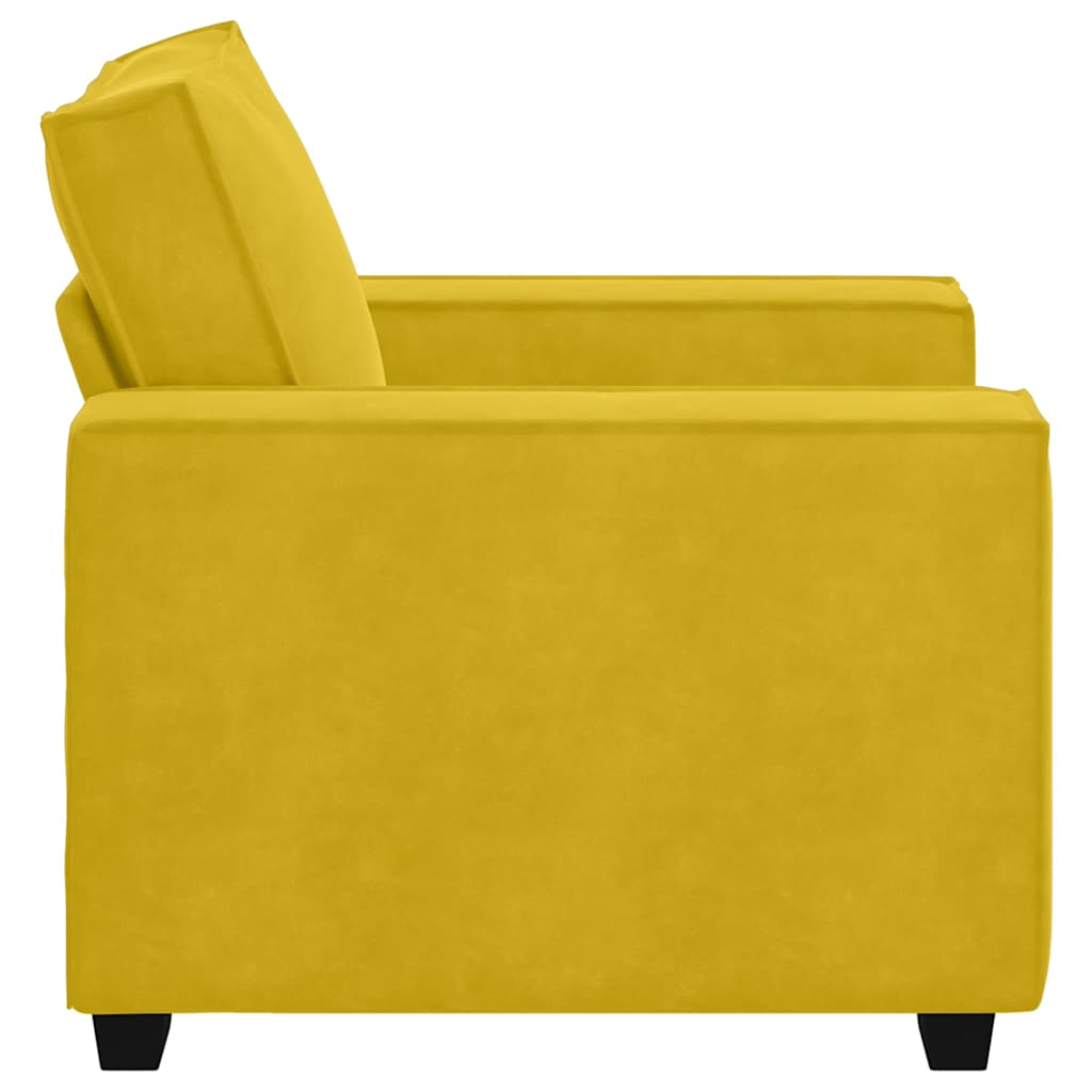 Fauteuil canapé jaune 100x78x84 cm velours - XIOS