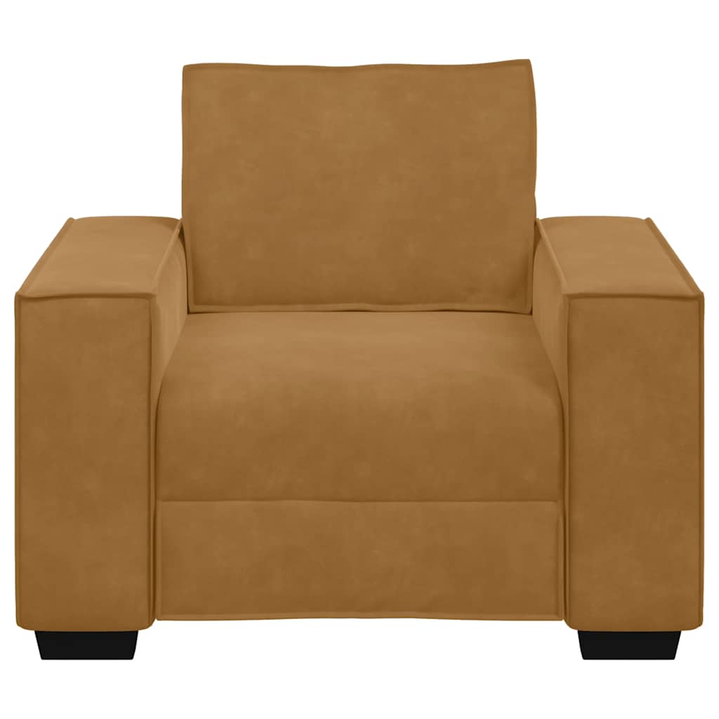 Fauteuil canapé marron 100x78x84 cm velours - XIOS