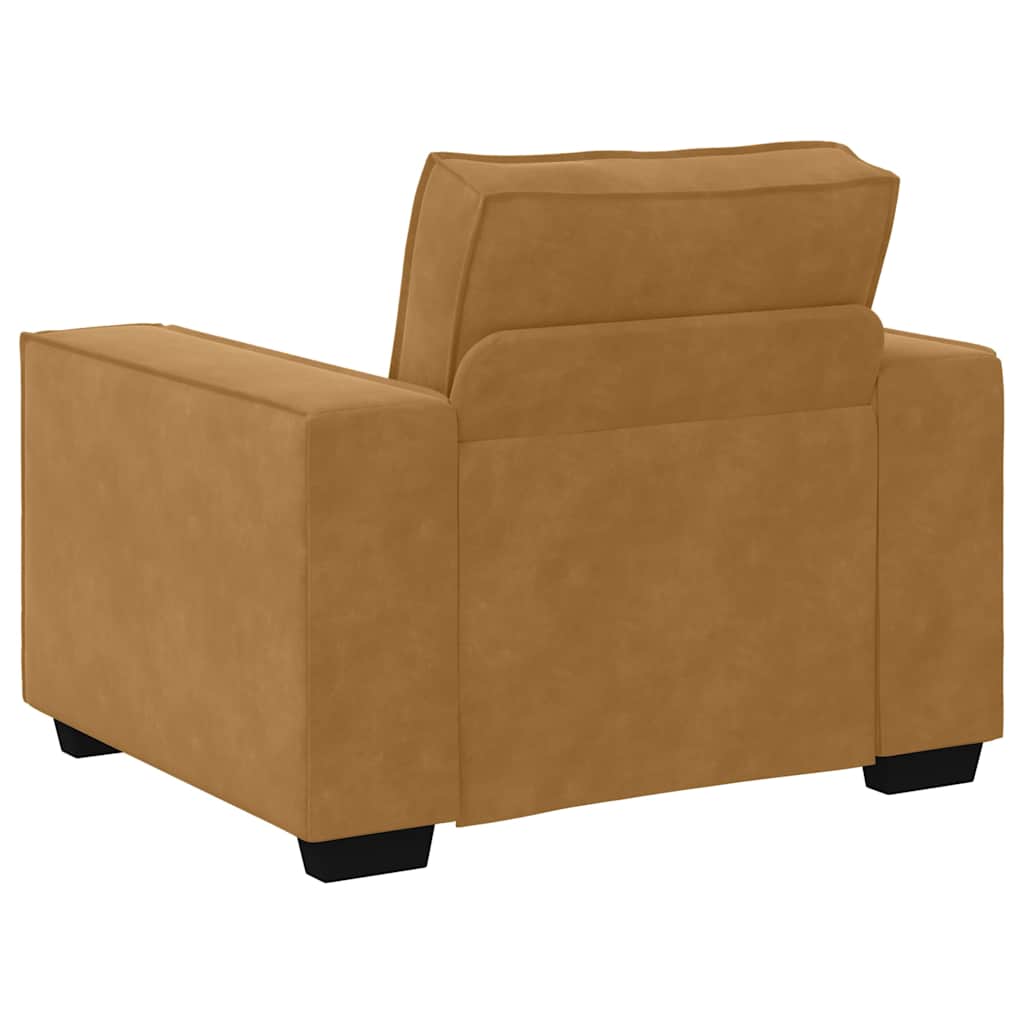 Fauteuil canapé marron 100x78x84 cm velours - XIOS