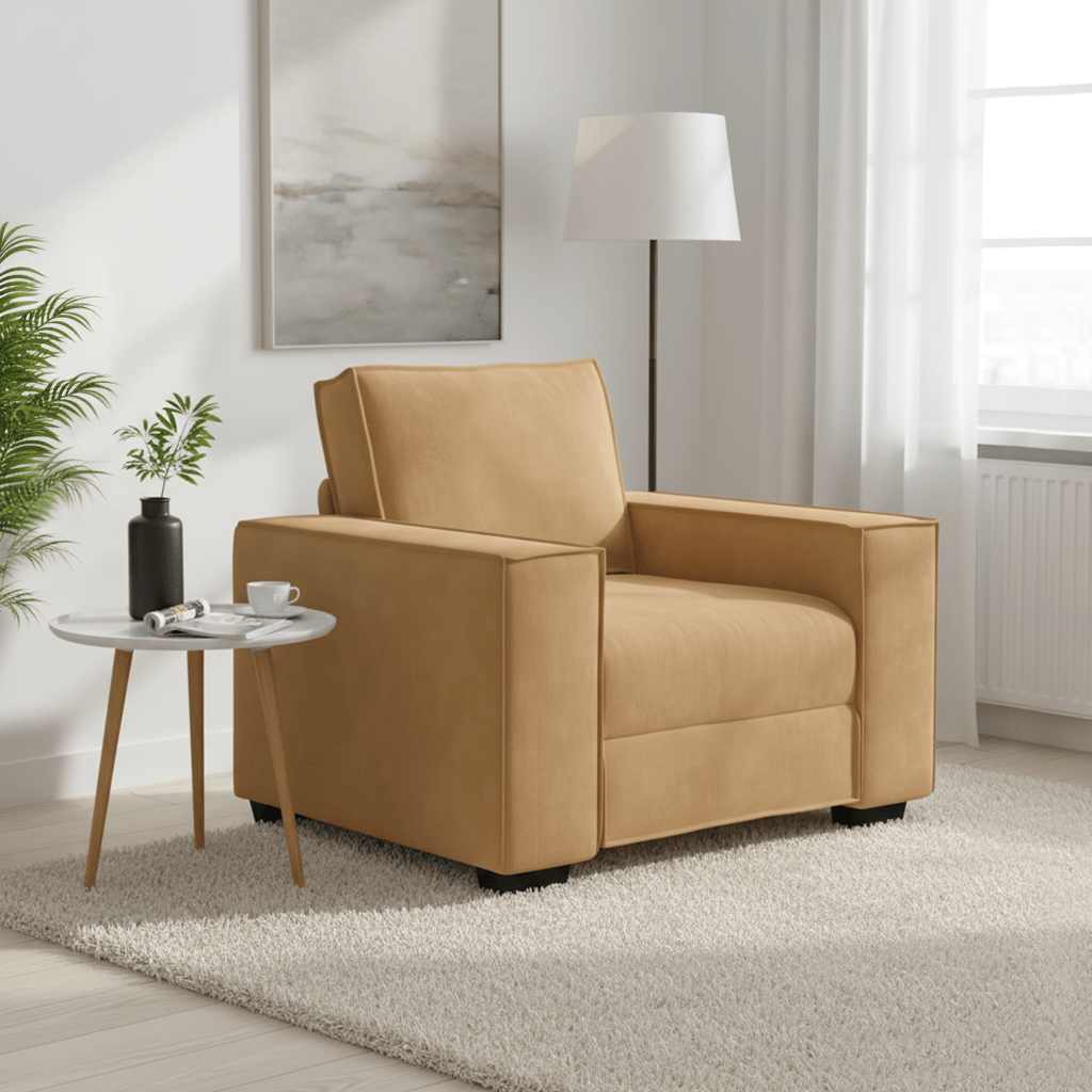 Fauteuil canapé marron 100x78x84 cm velours - XIOS