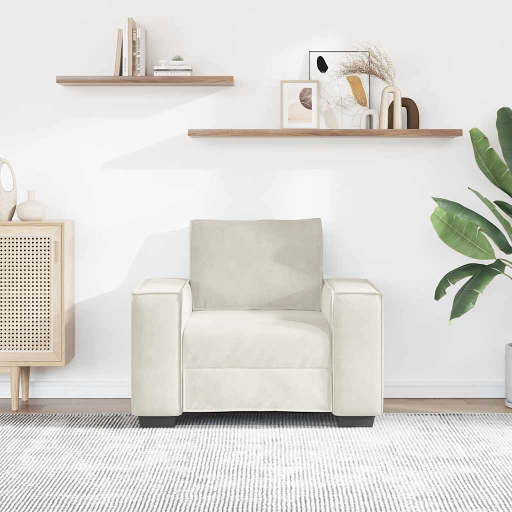 Fauteuil/canapé crème 100x78x84 cm velours - XIOS