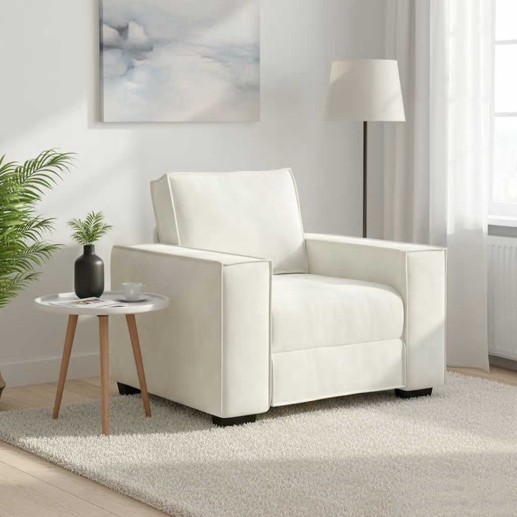 Fauteuil/canapé crème 100x78x84 cm velours - XIOS