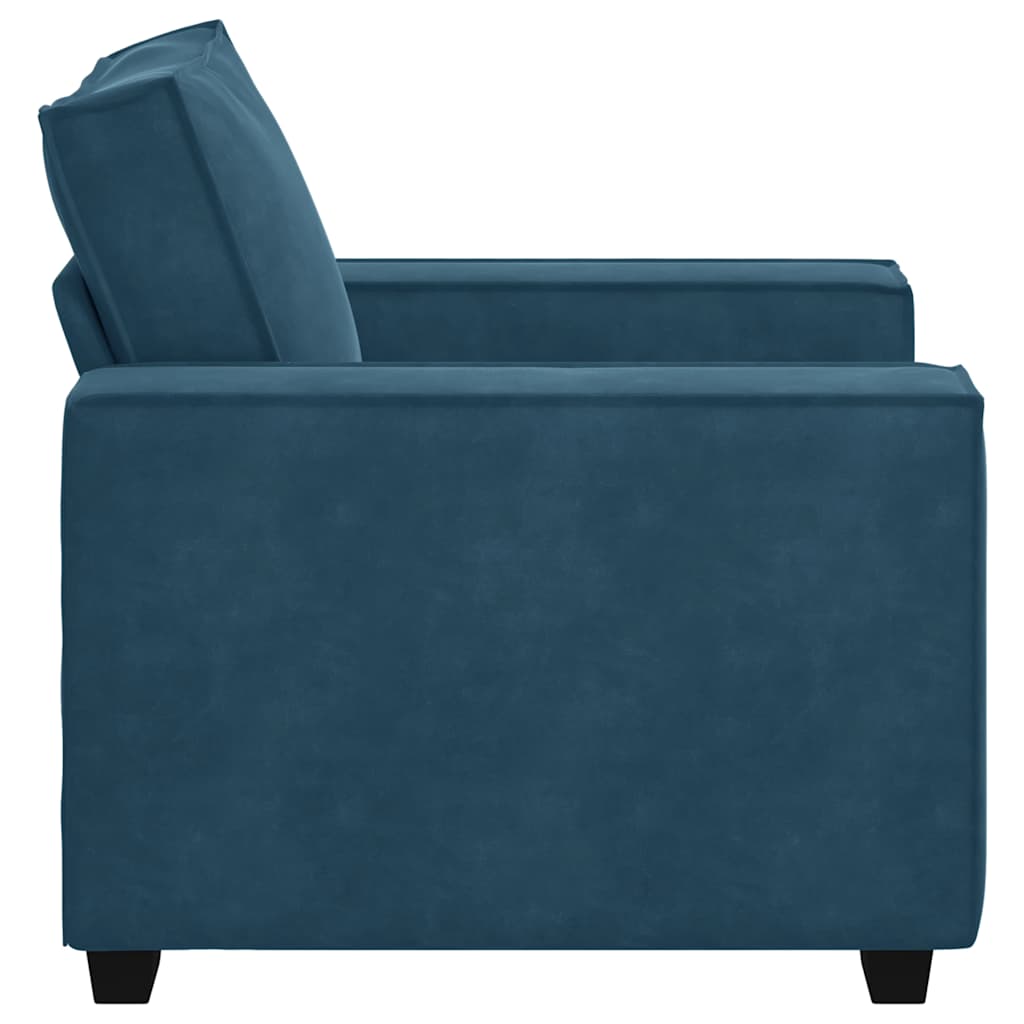 Fauteuil canapé bleu 100x78x84 cm velours - XIOS