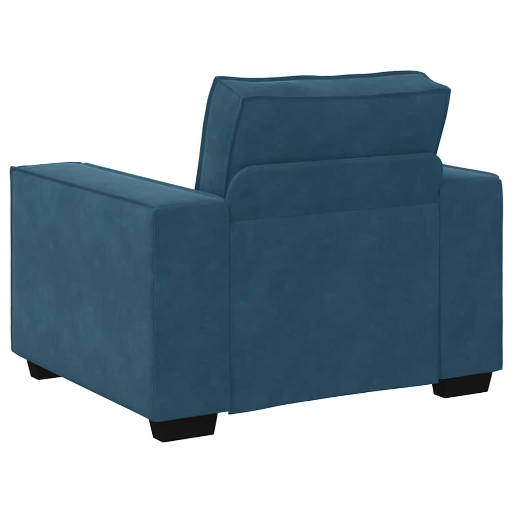 Fauteuil canapé bleu 100x78x84 cm velours - XIOS