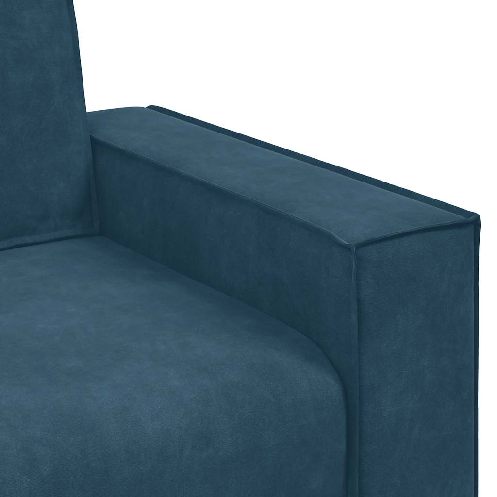 Fauteuil canapé bleu 100x78x84 cm velours - XIOS