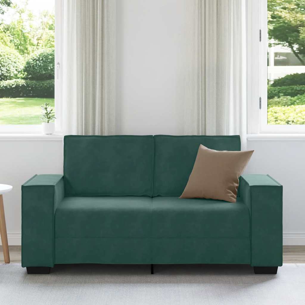 Canapé à 2 places Vert foncé 120 cm Velours - XIOS