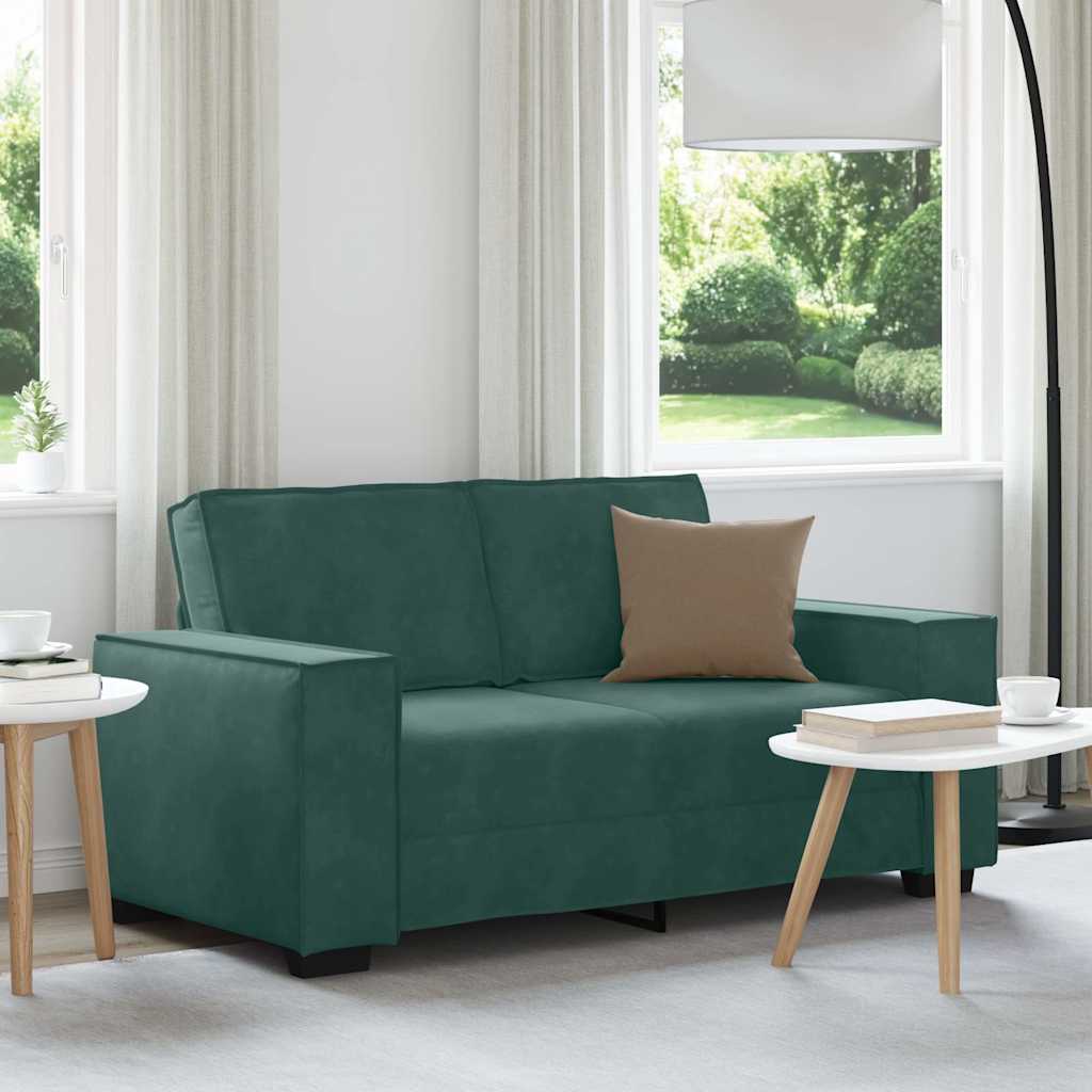 Canapé à 2 places Vert foncé 120 cm Velours - XIOS