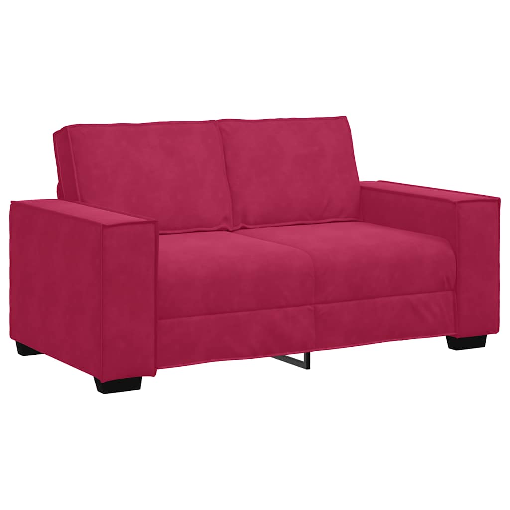 Canapé à 2 places Rouge bordeaux 160x78x84 cm Velours