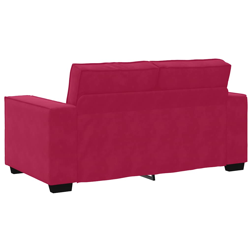 Canapé à 2 places Rouge bordeaux 160x78x84 cm Velours