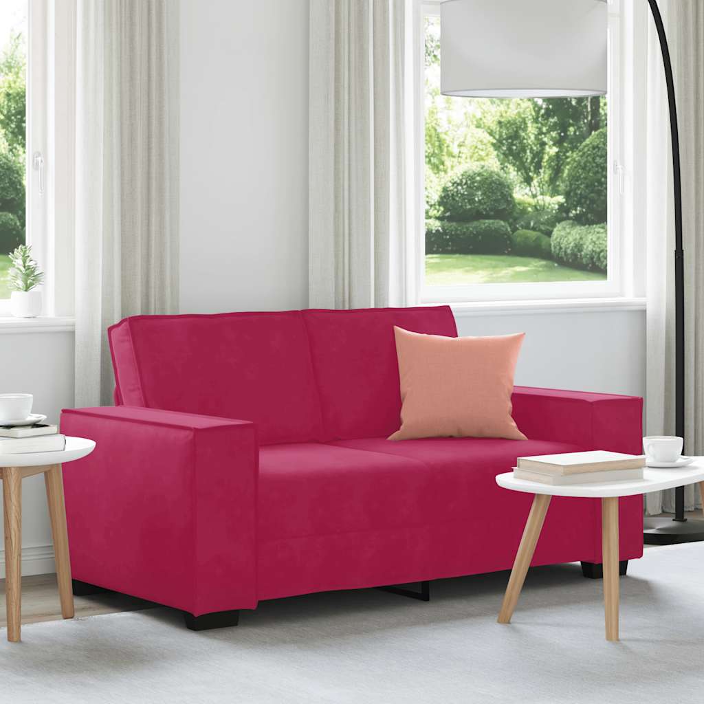 Canapé à 2 places Rouge bordeaux 160x78x84 cm Velours