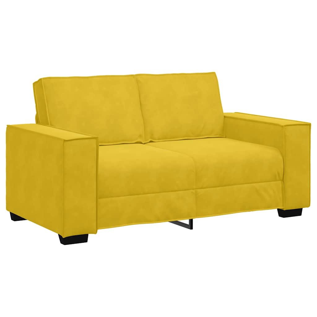 Canapé à 2 places Jaune 160x78x84 cm Velours