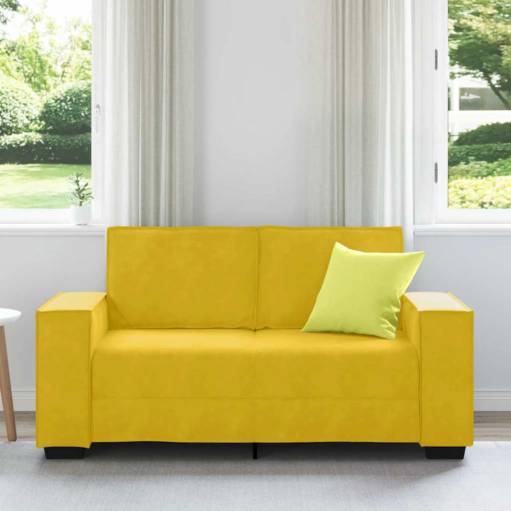 Canapé à 2 places Jaune 160x78x84 cm Velours
