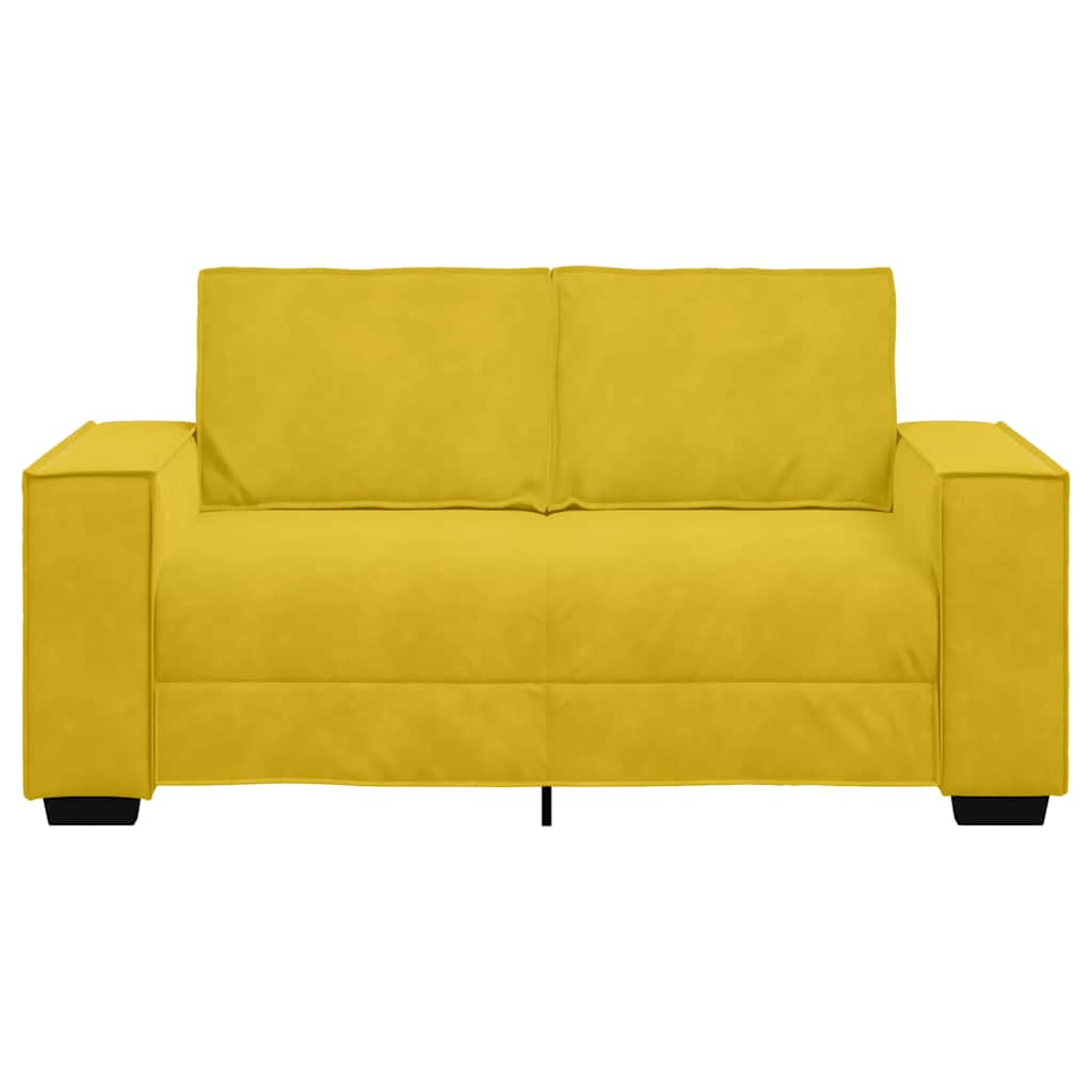 Canapé à 2 places Jaune 160x78x84 cm Velours