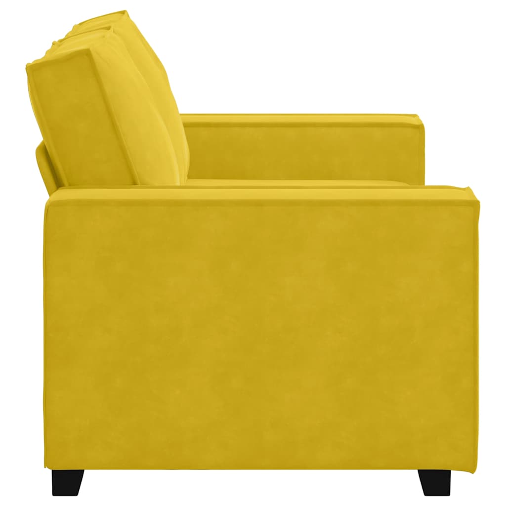 Canapé à 2 places Jaune 160x78x84 cm Velours