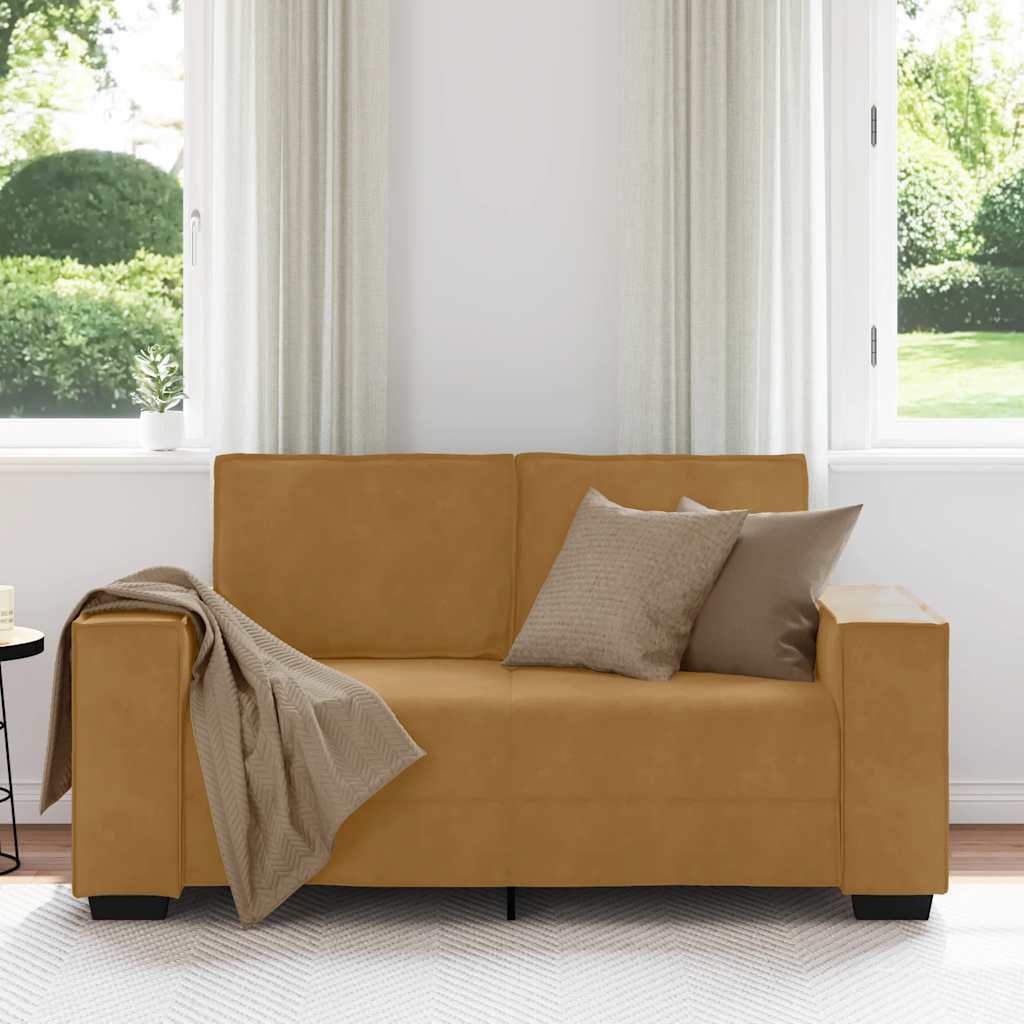 Canapé à 2 places Marron 160x78x84 cm Velours