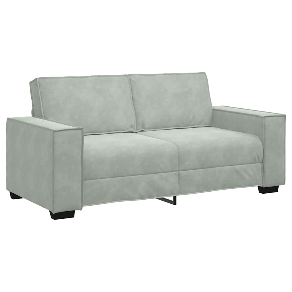 Canapé 2 places gris clair 180 x 78 x 84 cm velours