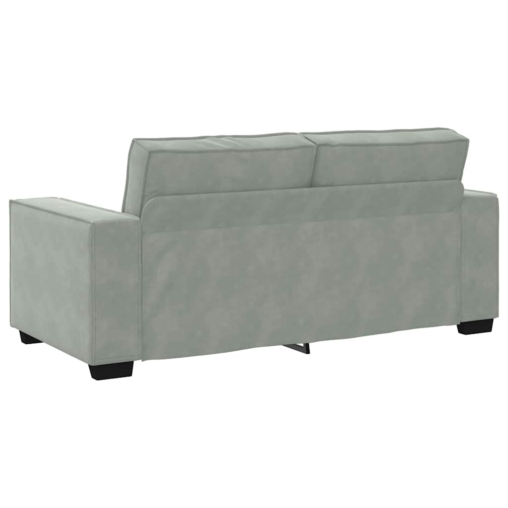 Canapé 2 places gris clair 180 x 78 x 84 cm velours