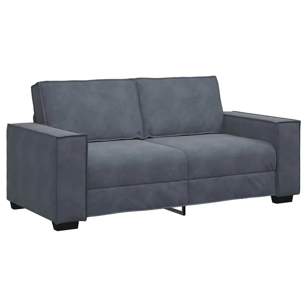 Canapé 2 places gris foncé 180 x 78 x 84 cm velours - XIOS