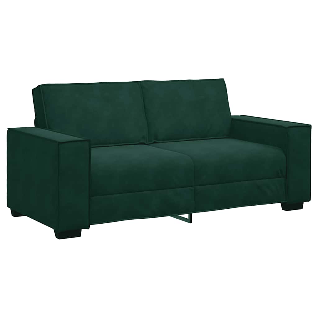 Canapé 2 places vert foncé 180 x 78 x 84 cm velours - XIOS