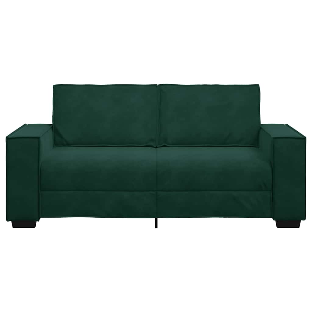 Canapé 2 places vert foncé 180 x 78 x 84 cm velours - XIOS