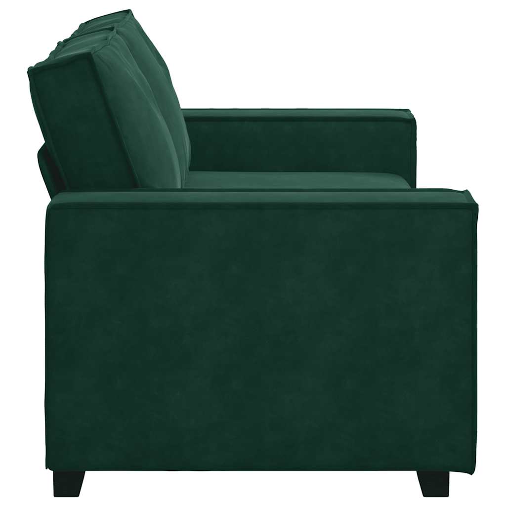 Canapé 2 places vert foncé 180 x 78 x 84 cm velours - XIOS