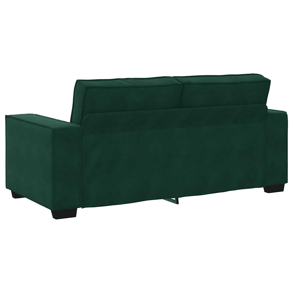 Canapé 2 places vert foncé 180 x 78 x 84 cm velours - XIOS