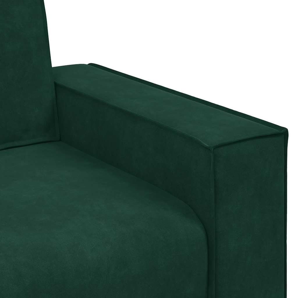 Canapé 2 places vert foncé 180 x 78 x 84 cm velours - XIOS