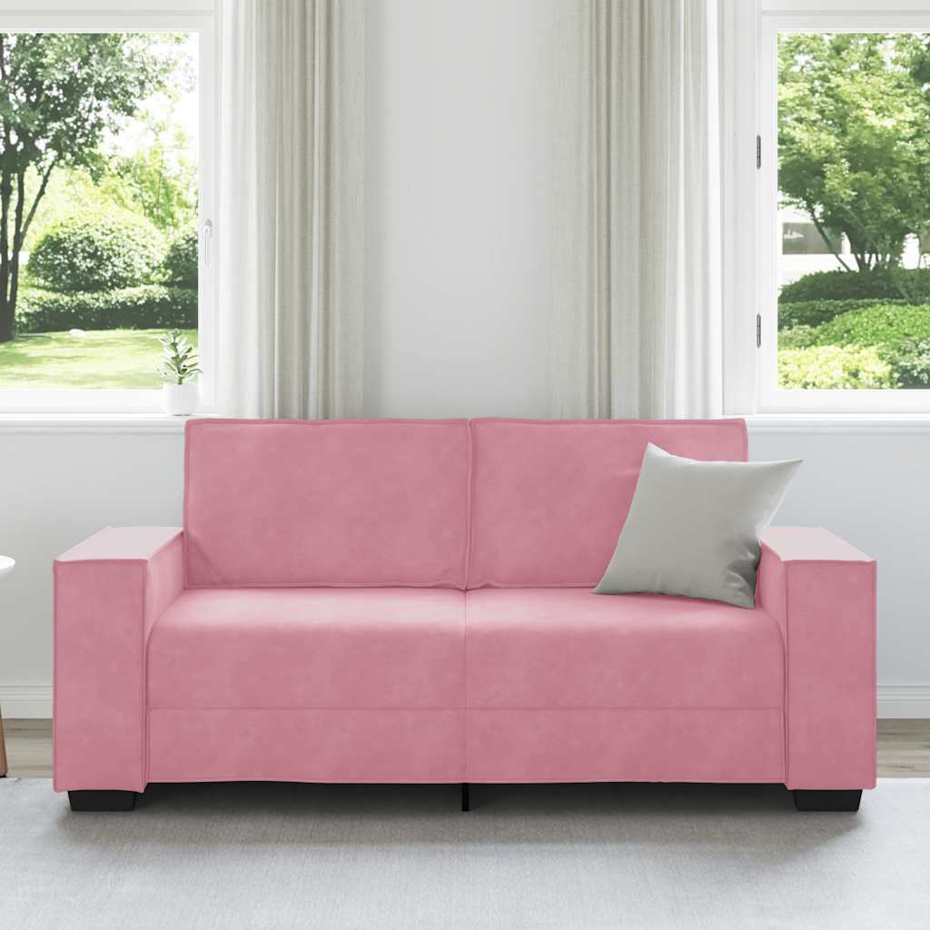 Canapé 2 places rose 180x78x84 cm velours - XIOS