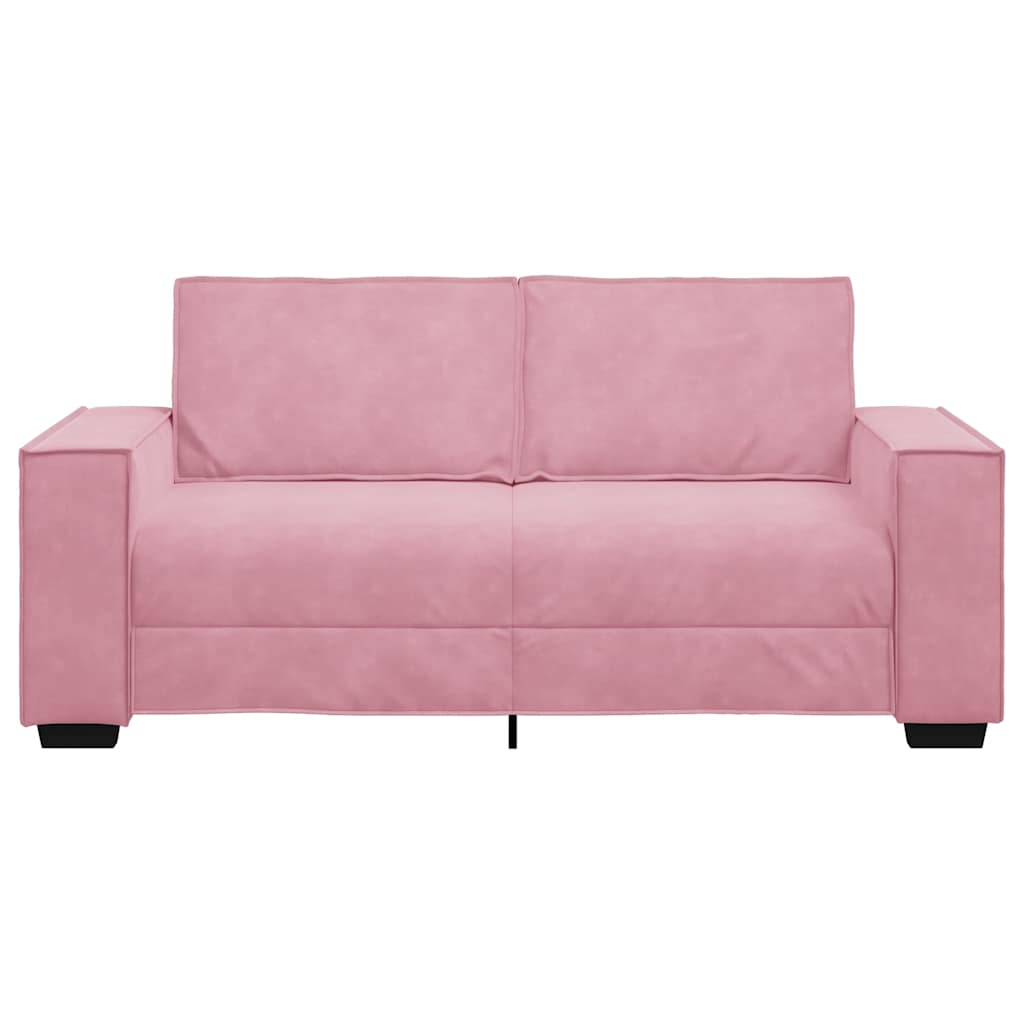 Canapé 2 places rose 180x78x84 cm velours - XIOS