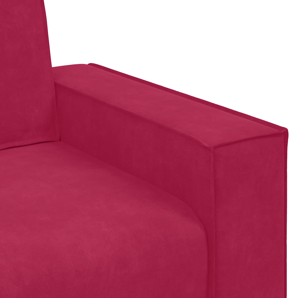Canapé 2 places rouge bordeaux 180 x 78 x 84 cm velours