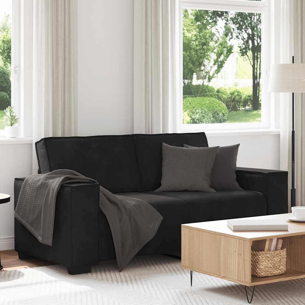 Canapé 2 places velours noir 180 x 78 x 84 cm - XIOS