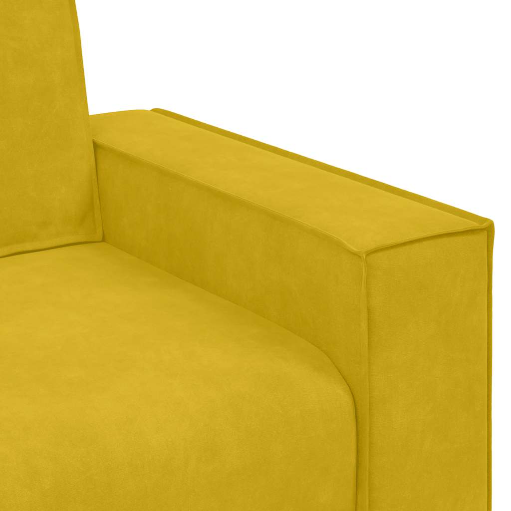 Canapé 2 places jaune velours 180 x 78 x 84 cm