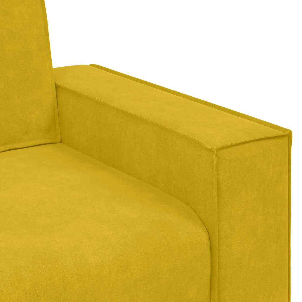 Canapé 2 places jaune velours 180 x 78 x 84 cm - XIOS