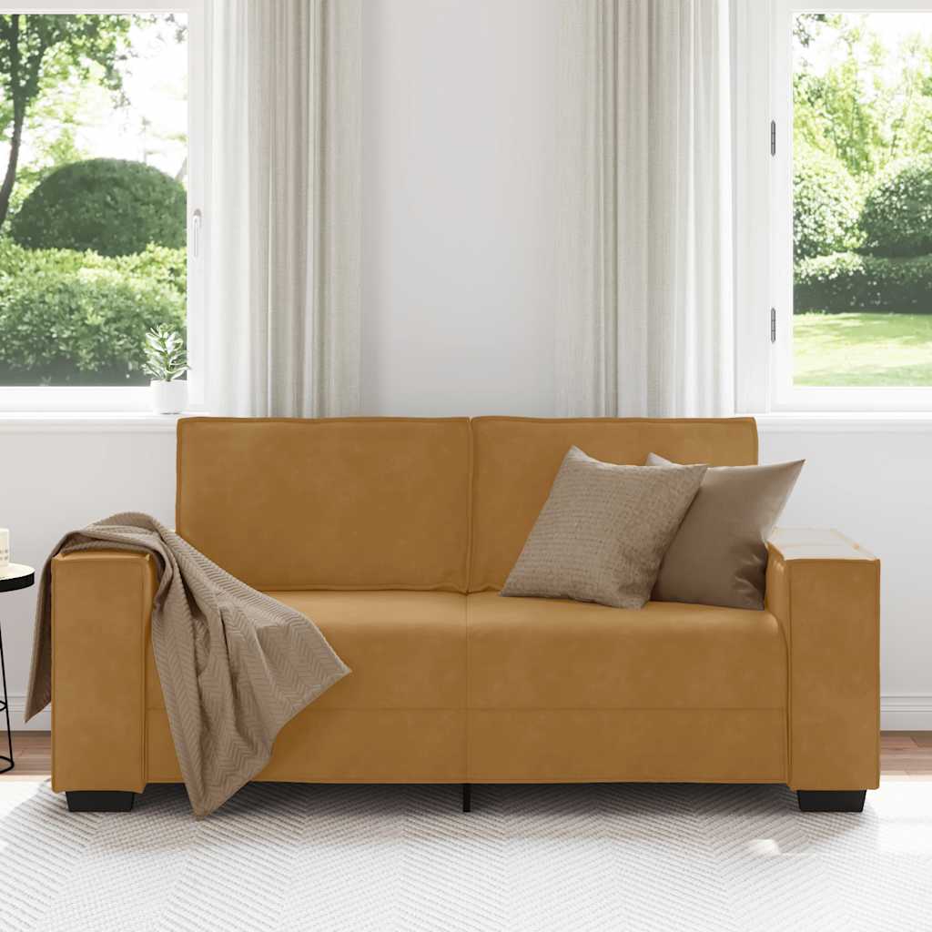 Canapé 2 places marron 180x78x84 cm velours - XIOS