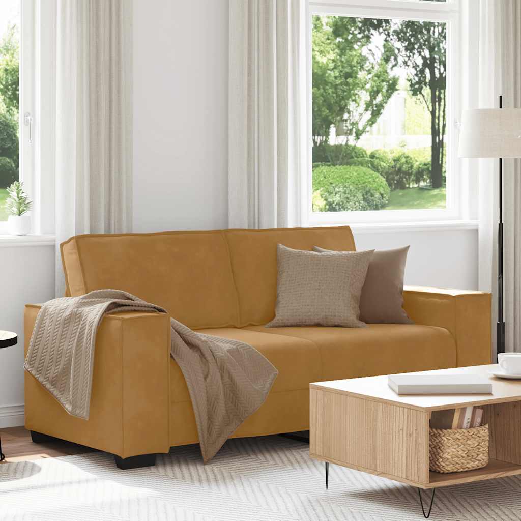 Canapé 2 places marron 180x78x84 cm velours - XIOS