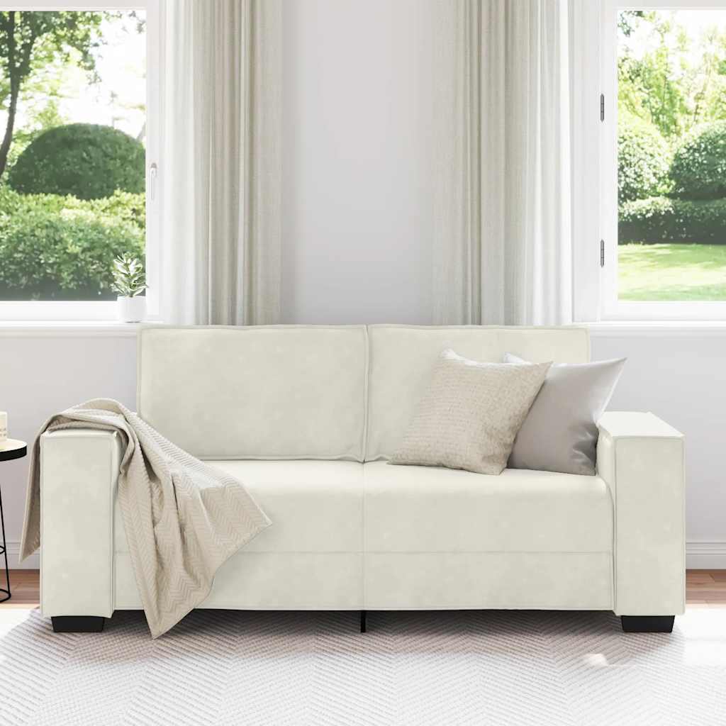 Canapé 2 places crème 180x78x84 cm velours - XIOS