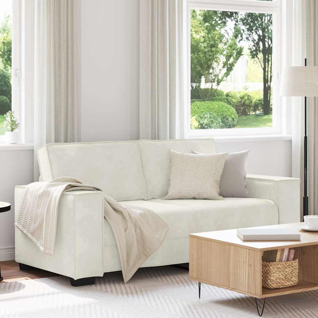 Canapé 2 places crème 180x78x84 cm velours - XIOS