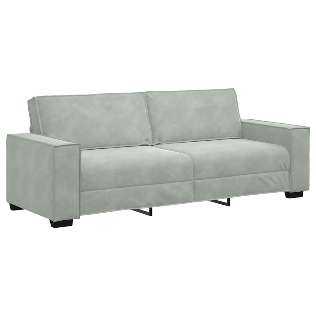 Canapé à 3 places Gris clair 220x78x84 cm Velours